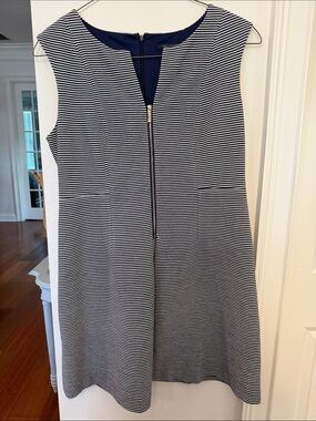 Tommy Hilfiger Navy and White Striped Midi Dress